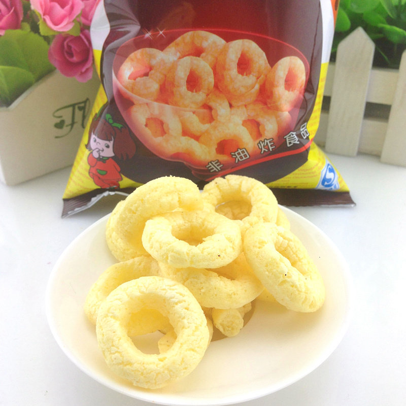 亲亲哈陆60克鸡味圈儿时的味道休闲零食正宗抚顺比客膨化食品包邮