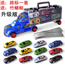 Large Truck Toy Container Truck Children Toy Car Alloy Car Mold Type Suit Hand Holding Box Transport Truck