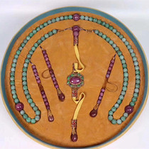 Boutique Collectible ancient jade Laoyu Boutique Qing Dynasty old jade Old dynasty beads High-end ruby accessories Buddha beads hanging chain