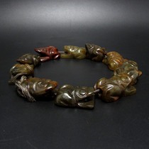 High ancient jade old jade Red Mountain culture Hetian jade frog jade frog a string of jade toad hands frog-shaped pendant bracelet can be single out