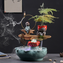 Ceramic water ornaments landscape fish tank Living room lucky fountain waterfall Office desktop home decoration