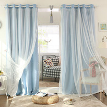 Curtain full blackout Princess curtain custom window curtain bedroom custom curtain high-grade finished bay window living room New