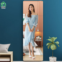 Mirror wall-mounted full-length mirror Floor-to-ceiling mirror Household wall-mounted self-adhesive full-length mirror Student dormitory splicing fitting mirror