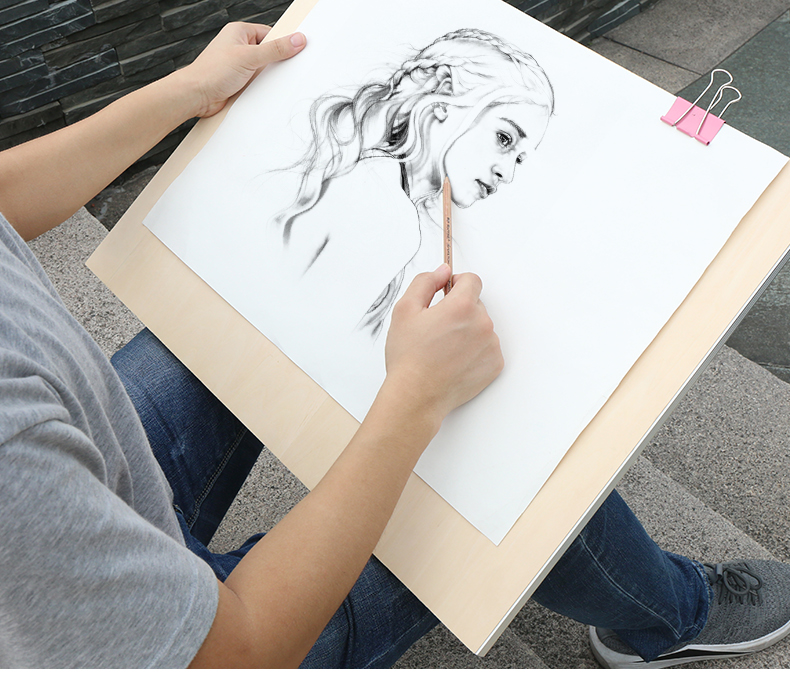 博格利诺4k写生画板椴木制素描画板成人美术画板半开全开木质画板