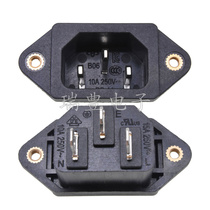 Pin socket AC power socket 15A pure copper 3 feet character electric car computer power socket