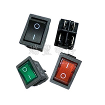 Ship switch rocker KCD1-104 Black Red Green 4 feet 2 gears with light power switch 6A four feet 21x15mm