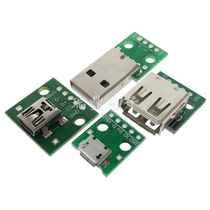 2 54 USB2 0 male head to DIP a female head to DIP Micro USB 4p direct plug-in adapter board module
