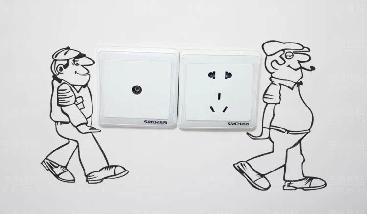 特价 时尚可爱搬运工开关贴插座贴 家居装饰贴纸 精雕多颜色选择