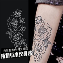 Juice vegetarian patterned body patch arm small arms waterproof female persistent ins wind emulated large patterned leg ring herbage