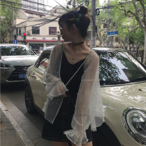 Seaside Holiday Sunscreen Clothes Womens Long Sleeve Outer Shawl Beach Coats Thin Breathable Mesh Joker Cardigan