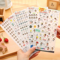Japanese and Korean happy chick PVC transparent diary expression stickers girl cartoon DIY hand account stickers