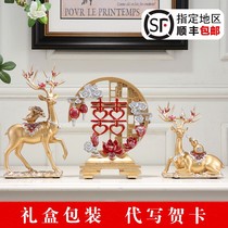Newly married deer ornaments creative new craft home porch wine cabinet TV cabinet living room soft decoration wedding gifts