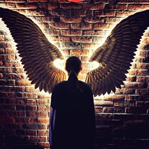 工业风铁艺酒吧翅膀装饰酒店烧烤店挂件网红背景墙面创意翅膀奶茶