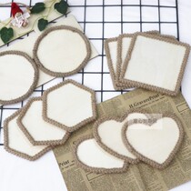 Kindergarten combination Mori Ring Chuang square material DIY entry card plate decoration round wood plate handmade hemp rope