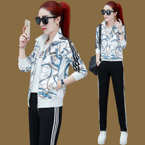 Sportswear suit womens spring and autumn three-piece New Fashion fashion fashion brand foreign style casual wear long sleeve 2020 Autumn