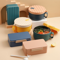 High-value bento box instant noodles bowl with lid stainless steel office workers ins Wind lunch box student lunch box large capacity
