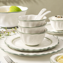 Ceramic cutlery especially good looking rice bowls Beef Steak Dish Stir-fry Dish Stir-fry Dish High Level Sensation Flatpan Home Soup Bowl