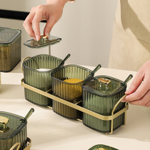 Kitchen seasoning tank light and luxurious household seasoning box with spoon lid tank high-end salt chicken fine seasoning containing box suit