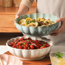 Water Cooking Fish Large Basin Bowls Net Red 10 Inch Large Soup Bowl Gross Blood Wan Water Cooking Fish Meat Slices Special Bowl Basin Ceramic High Face Value