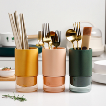 Kitchen ceramic chopsticks basket multifunctional creative light luxury chopsticks cage high-value chopsticks tube spoon tableware rack