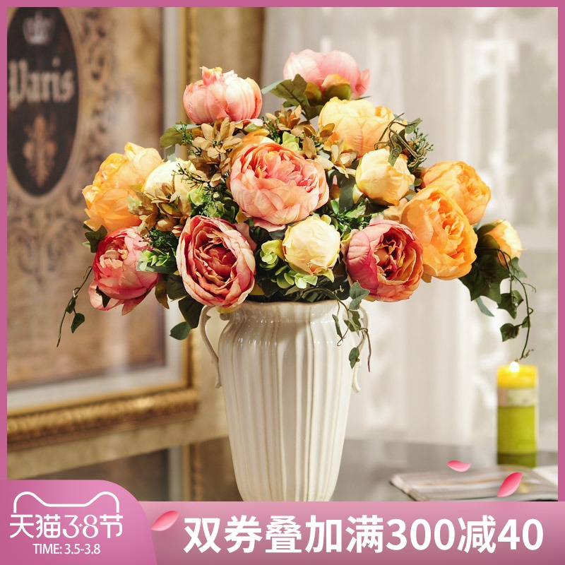 England 's fort European furnishing articles sitting room home decoration ceramic vases, flower art silk flowers, fake flowers suit simulation