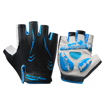 Mountain road bike half finger gloves cycling sports riding equipment non-slip shock absorption breathable wear-resistant sweat absorption