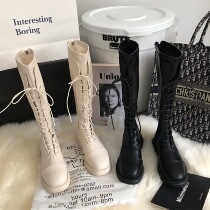 Little sun family 2021 new womens boots thin but knee boots versatile flat heel knight Martin boots summer