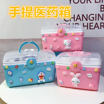 Cartoon creative student dormitory medicine box Baby Home Children Medical box Family storage box cute large capacity