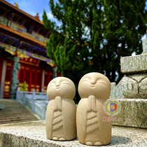 Japanese temple custom good fortune Jizo Japanese tea pet ornaments on behalf of the temple 02-071