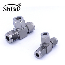 304 stainless steel sleeve tee joints double ferrule Ф 6 8 10 12 1 4-way ferrule joint