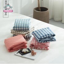 Simple Japanese washable cotton sheets solid color cotton single product bed hats 360 Omni Omni protective cover high 40