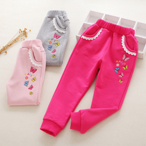 Girls pants spring and autumn winter style in the big boy thick loose foreign casual pants one piece of velvet fashion baby