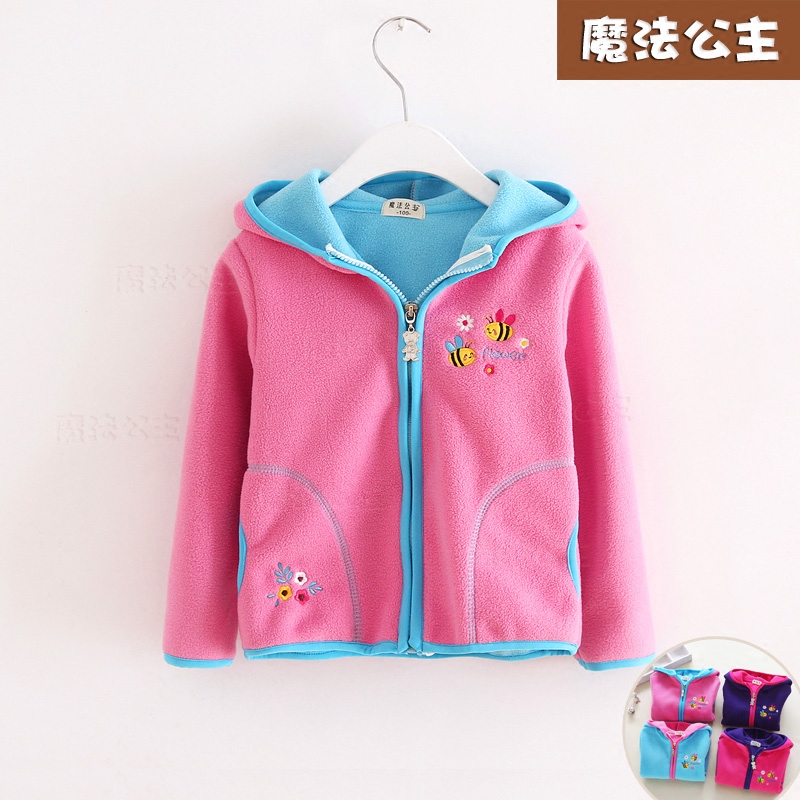 Clearance Girls Coat Autumn and Winter Fleece Thickened Middle and Older Girls Autumn Clothes Korean Cardigan Jacket Tops