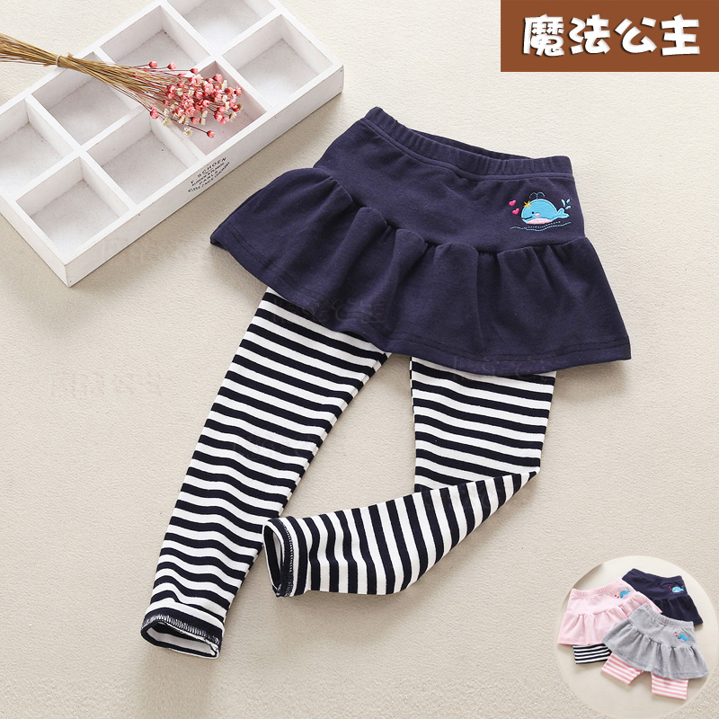 Girls' trousers fake two-piece girls' underwear spring and autumn Korean version of the new middle and big children's cotton Korean version of the trend of girls' pants