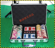 Boutique 200 pieces 14 gr wheat ears Chips Mahjong Suit Value Solid Wood Lattice Aluminum Case Matching Playing Cards 5 Grain Dice