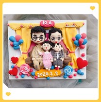 (A family of four) (Work display) Clay dolls are only for appreciation. Do not shoot (light hand)