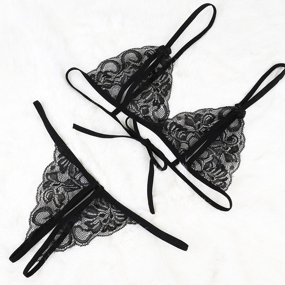 Sexy lingerie, bra, thong set, ultra-thin and seductive lace bra, oversized perspective three point underwear Sexy lingerie, bra, thong set, ultra-thin and seductive lace bra, oversized perspective three point underwear