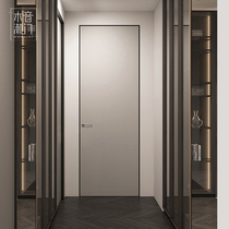 Wooden sound minimalist wooden door interior door narrow border frameless door extremely narrow light luxury aluminum wooden door bedroom door simple narrow frame door