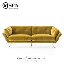 Masfino) Nordic Simple Villa Hotel Living Room Household Stainless Steel Frame Fabric New York Sofa