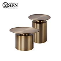 Masfino) Nordic modern stainless steel bucket coffee table living room round metal sofa side corner combination