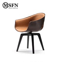 Masfino recommends Ginger simple retro metal leather art Ginger chair restaurant study rotating helmet chair