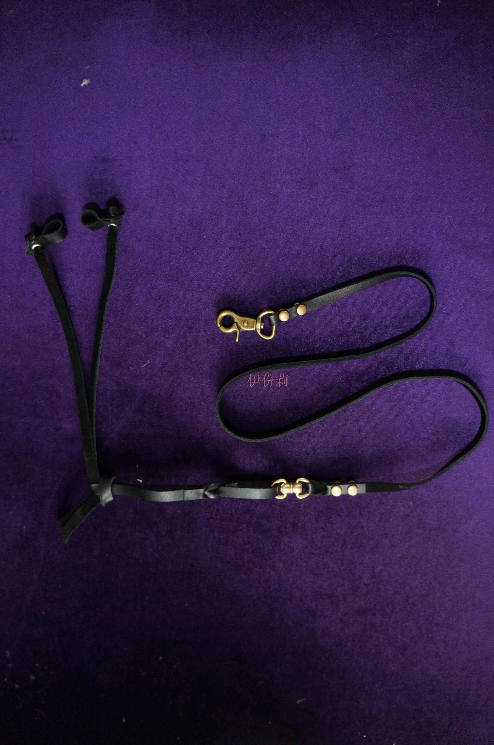 黑龙匠鹰具头层牛皮五尺蛤蟆两开鸡眼扣转环挂套装大中小鹰金雕用