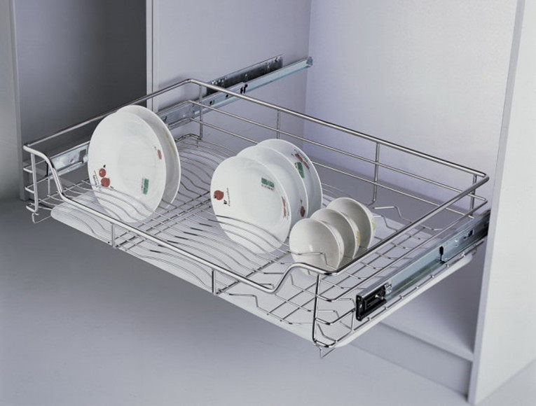 厨柜拉篮滚珠轨道拉篮专用精品可调滑轨厨房抽屉拉篮三节导轨加厚