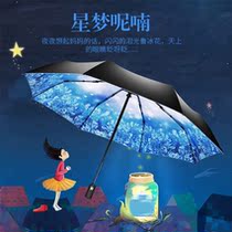Japan CK parasol women fully automatic folding vinyl sunscreen anti-ultraviolet hipster rain dual-purpose parasol