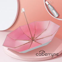 Japan CK Parasol Female double layer super sun protection UV umbrella black glue UPF50 rain dual use