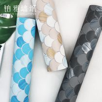 Fish scales fan Mosaic wallpaper modern minimalist non-woven bedroom living room Nordic geometric graphics background wallpaper