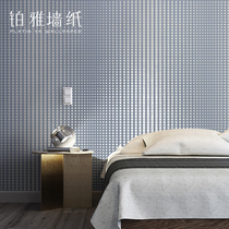 Nordic style bronzing non-woven gray square lattice wallpaper ins style light luxury bedroom living room background wallpaper