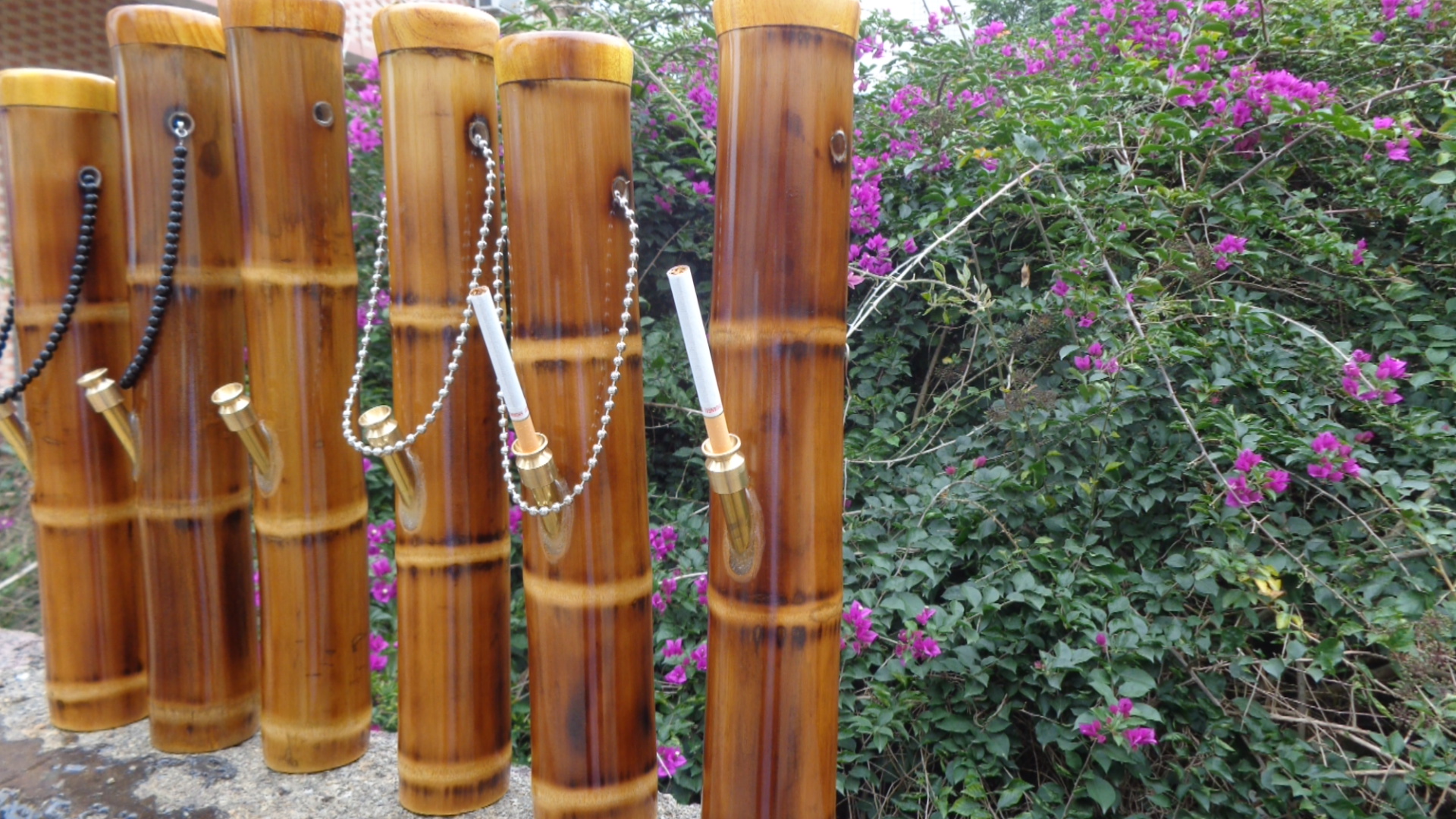 竹水烟筒喜悦高级版 短款 广东烟具 玉石木嘴 包邮 刻字刻画