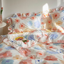 The fairy of oil painting stick丨Retro cotton ruffled single quilt cover cotton single double plus 200×230 quilt cover