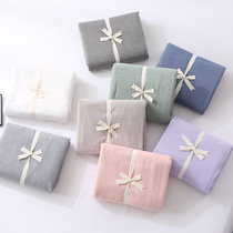 100% cotton washed cotton bed sheet 1 piece 100% cotton single dormitory 1 5m solid color double bed coverlet 2 0m bed